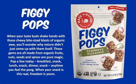 Amazon Made In Nature Organic Figgy Pops Cranberry Pistachio