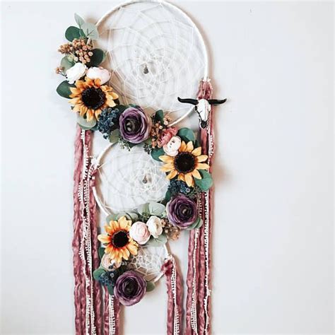 Floral Dream Catcher Boho Dreamcatcher Flower Dreamcatcher Dream