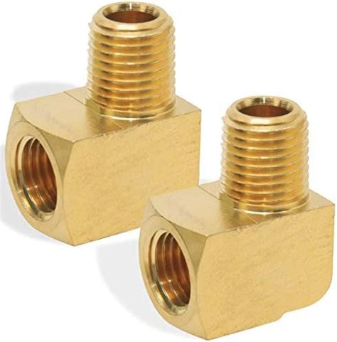 Boeray 2 Pcs Brass Fitting 1 8 NPT Male Pipe To 1 8 NPT Female Pipe