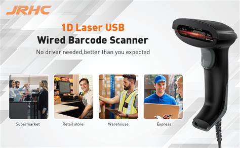 Amazon Jrhc Barcode Scanner Usb Wired D Laser Automatic Barcode