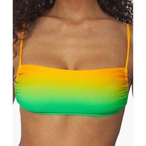 Weworewhat Swim Nwt Weworewhat Bright Green Multi Bikini Leigh Top