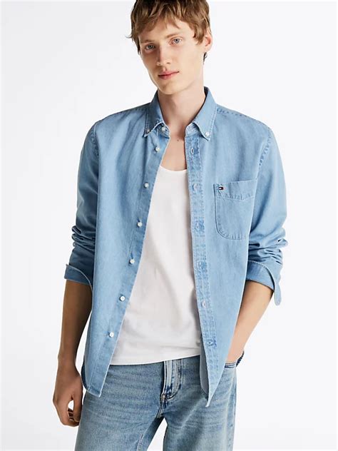 Chemise Coupe Standard En Denim Bleu Tommy Hilfiger