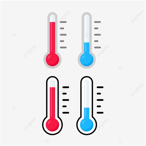 Temperatura Fría Y Caliente Del Símbolo De Los Termómetros Aislado PNG