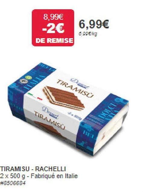 Promo Tiramisu Rachelli Chez Costco ICatalogue Fr