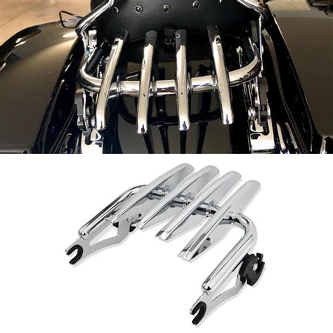 Chrome Mounting Stealth Luggage Rack Detachable For Harley