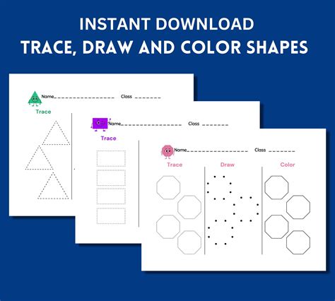 Trace Shapes, Draw Basic Shapes, Draw Shape, Color Shape, Pintable ...