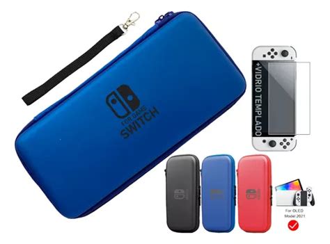 Forro Estuche Funda Maleta Nintendo Switch Oled Vidrio 9h