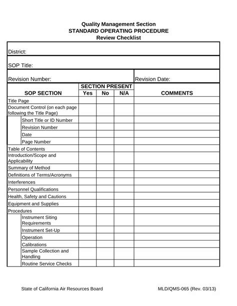 PDF Quality Management Section STANDARD OPERATING PROCEDURE PDF