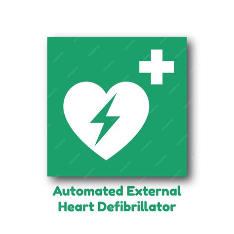Premium Vector | Automated External Heart Defibrillator ISO 7010 icon