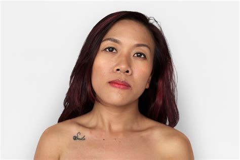 Premium Photo Asian Woman Bare Chest Topless Studio Portrait