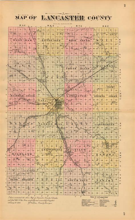 Map of Lancaster County, Nebraska - Art Source International