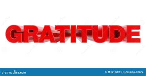 GRATITUDE Red Word on White Background Illustration 3D Rendering Stock ...