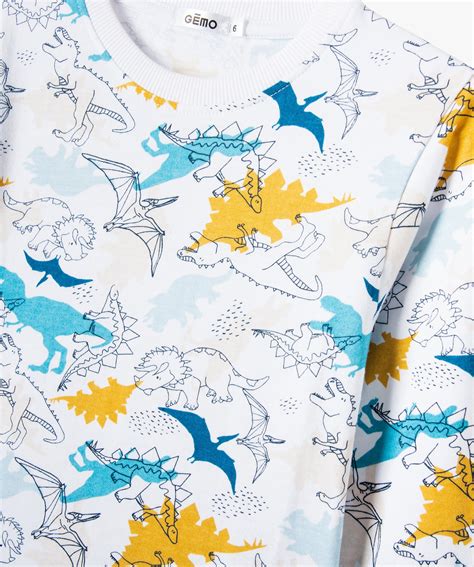 Pyjama en coton avec motifs dinosaures garçon imprime GEMO