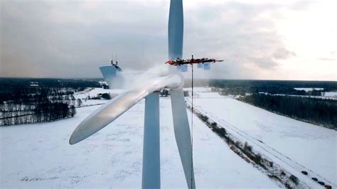 De Ice A Massive Wind Turbine With A Drone Dronedj