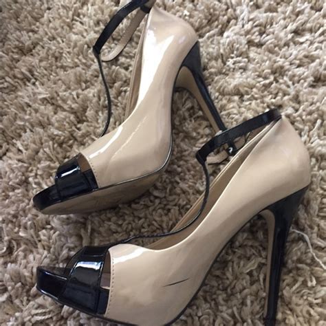 Aldo Shoes Aldo Nude And Black Tstrap Heels Poshmark