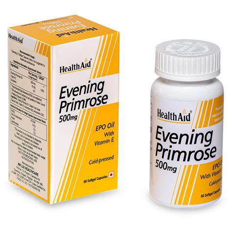 Evening Primrose Oil 500mg With Vitamin E 60 Capsules Healthaid