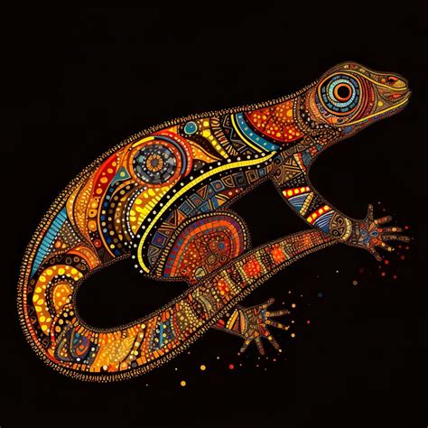 Vibrant Aboriginal Lizard Art: A Kaleidoscope of Indigenous Creativity ...