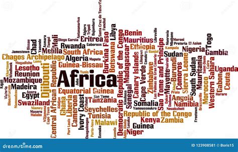 Countries in Africa Word Cloud Stock Vector - Illustration of sovereign ...