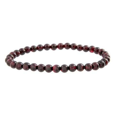 6mm Bead Genuine Gemstone Elastic Bracelet Gemstone: Garnet Garnet is ...