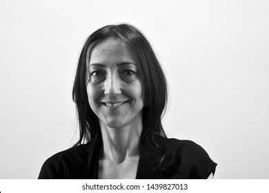 Portrait Middleaged Woman Without Makeup Stock Photo