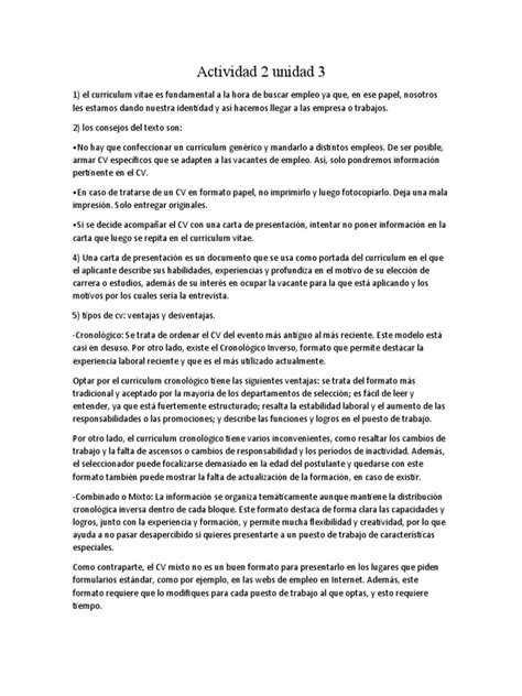 Actividad 2 Unidad 3 | PDF 