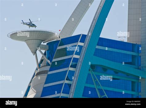 Helicopter landing at Burj al Arab, Dubai, UAE Stock Photo - Alamy