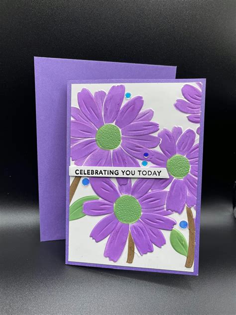 Altenew Daisies Stencil And Embossing Folder Bundle Daisies Simple