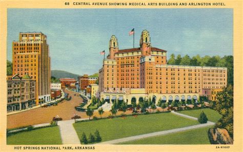 Linen Postcard Hot Springs National Park Arkansas Central Avenue Ca 1940 Etsy