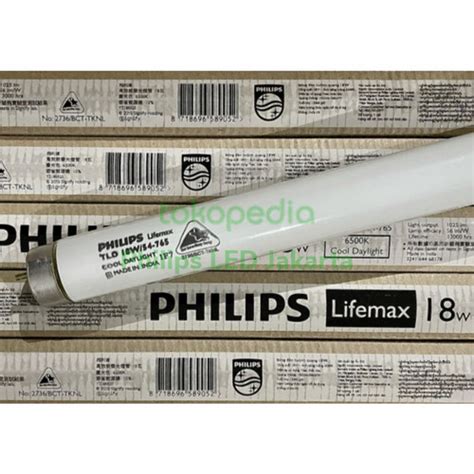 Jual Philips Lampu TL 18W 54 765 LIFEMAX 600mm 18 W 18WATT 18 WATT