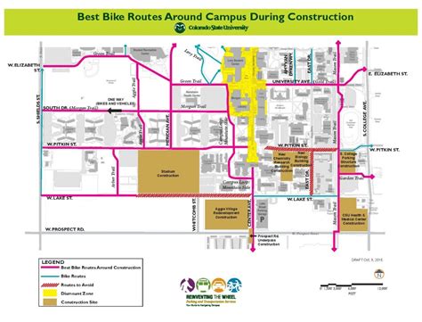 Recommended bike routes for safety, fastest travel during construction