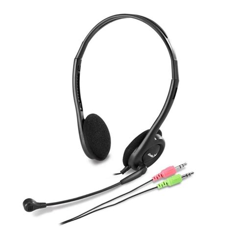 Auriculares Genius Hs C Con Micr Fono Doble Conector Spika Negro