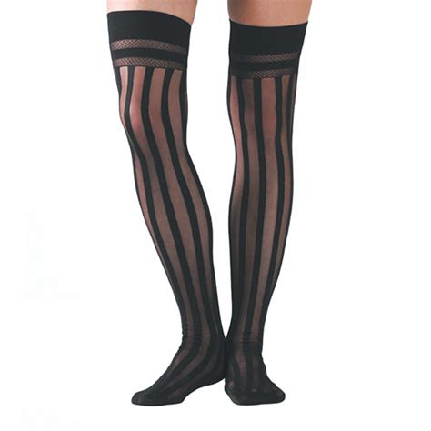 Vertical Stripe Thigh Highs Thigh Highs Foot Traffic