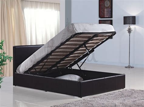 Birlea Berlin Ottoman 4ft6 Double Brown Faux Leather Bed Frame By Birlea