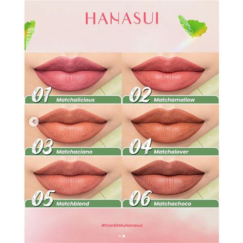 Jual Hanasui Mattedorable Lip Cream Matcha Edition Varian No Sampai