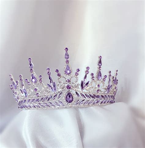 Purple Rhinestone Tiara Victorian Purple Silver Tiara Etsy