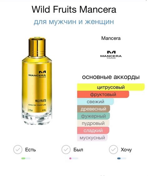 Добрый день!Можете поделиться отзывами на mancera wild fruits у кого он ...