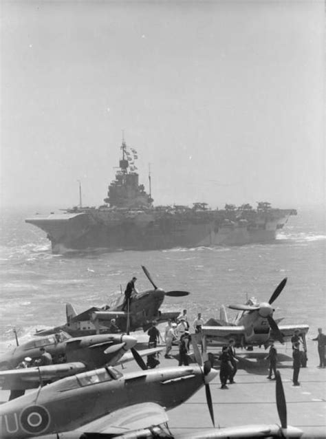 Hms Indomitable 92 From The Aircraft Carrier Victorious R38 During