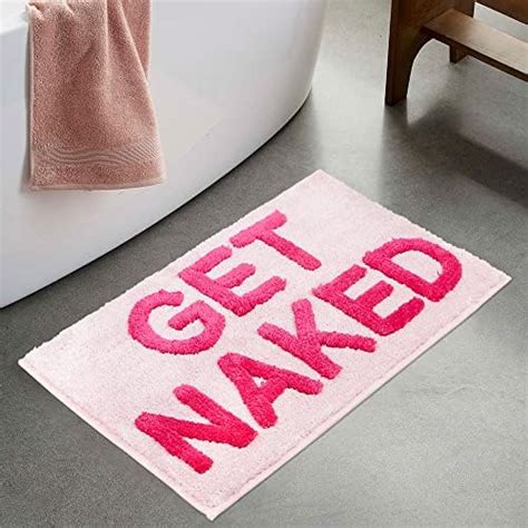 Amazon Uioiu Get Naked Bath Mat Pink Funny Cute For Bathroom