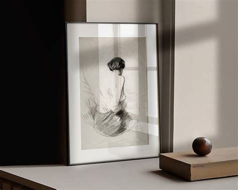 Antique Woman Minimalist Sketch Art Bathroom Neutral Wall Art Nude Drawing D Posters Prints