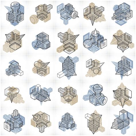 Vectores Abstractos Conjunto De Formas Geom Tricas Simples En D