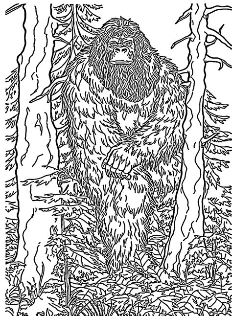 Bigfoot To Color Free Printable Coloring Pages