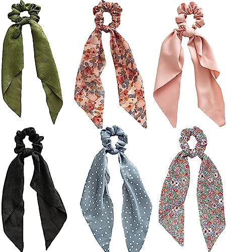 Amazon Satin Floral Hair Accessories Set Chiffon Scrunchies