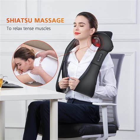 Snailax Shiatsu Masajeador De Cuello Y Hombros Shiatsu Masajeador De