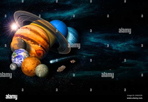 Sonnensystem Acht Planeten Komet Und Astroid Merkur Venus Planet