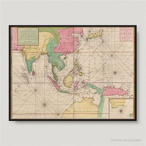 1700 Map Of The Coastes Of Asia This antique map print is a high ...