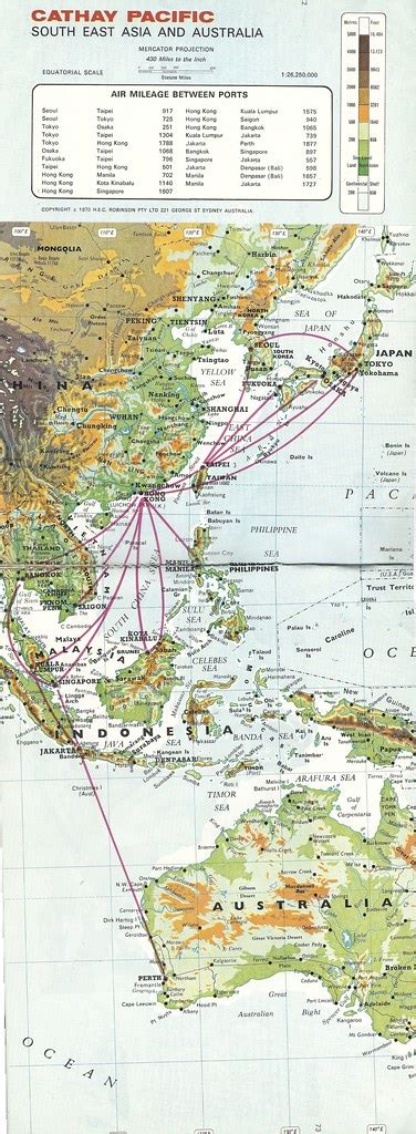 Cathay Pacific Route Map 1974 The Cathay Pacific Airways Flickr