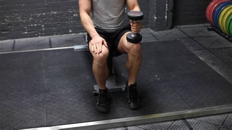 Single Leg Dumbbell Seated Calf Raises Youtube