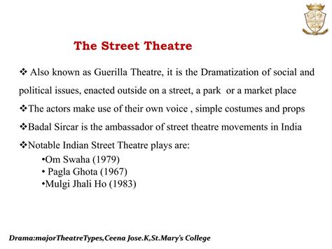 English:Drama: Major Theatre Types | PPTX