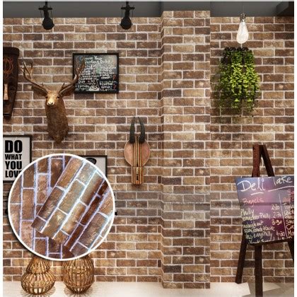 Brick Retro Style Brick Texture Contact Paper Pvc Waterproof