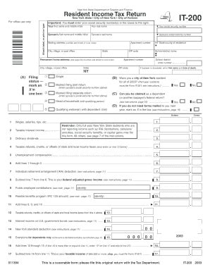 Fillable Online Tax Ny IT 200 Fill In Department Of Taxation And